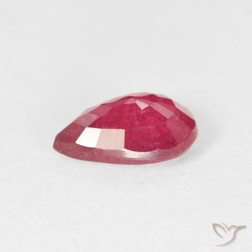 Rubí Carmesí intenso natural de 0.89 ct, En forma de pera, VS-SI