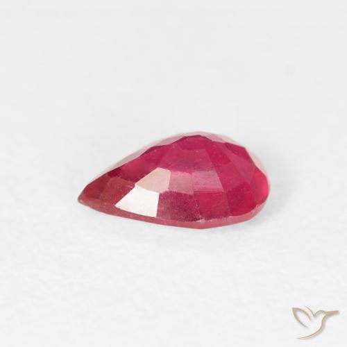 Rubí Rosado rojizo natural de 0.83 ct, En forma de pera, VS-SI