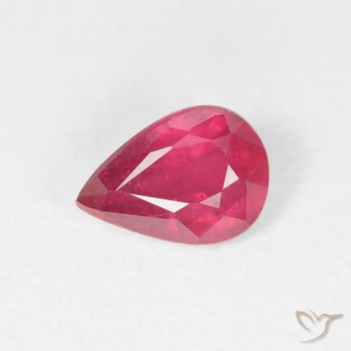 0.96ct Natural Rojo rosado Rubí, En forma de pera, VS-SI