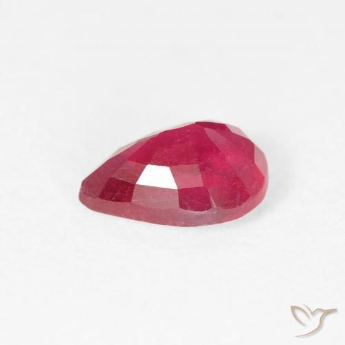 Rubí Rojo rosado natural de 0.95 ct, En forma de pera, VS-SI