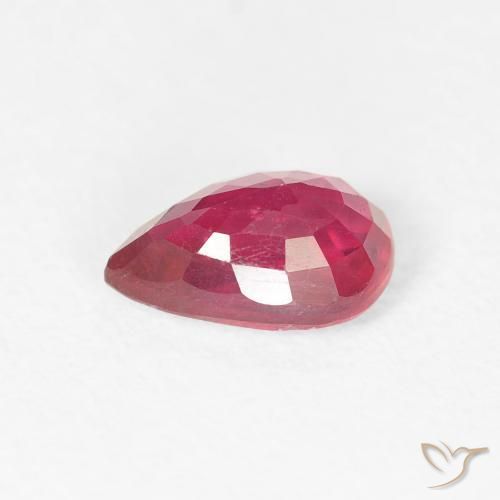 Rubí Rosado rojizo intenso natural de 0.99 ct, En forma de pera, VS-SI