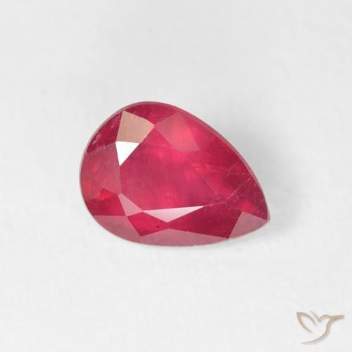 Rubí Rojo mermelada natural de 0.97 ct, En forma de pera, VS-SI