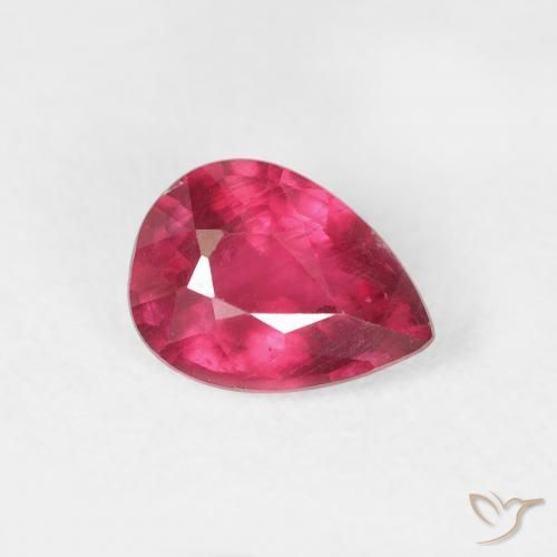 Rubí Rojo rosado natural de 1.04 ct, En forma de pera, VS-SI