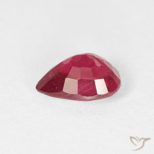 Rubí Rojo rosado natural de 1.04 ct, En forma de pera, VS-SI