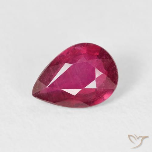 0.90ct Natural Rojo rosado Rubí, En forma de pera, VS-SI