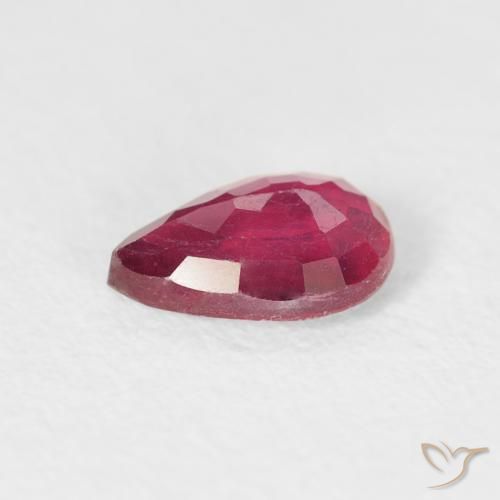 Rubí Rojo rosado natural de 0.90 ct, En forma de pera, VS-SI