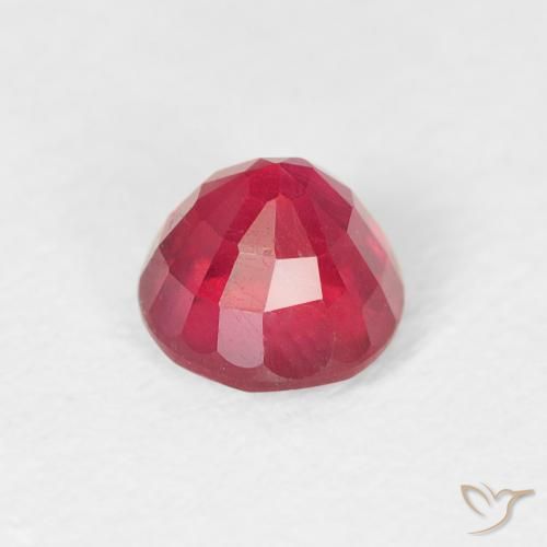 Rubí Rosado intenso natural de 0.84 ct, Redondo, VS