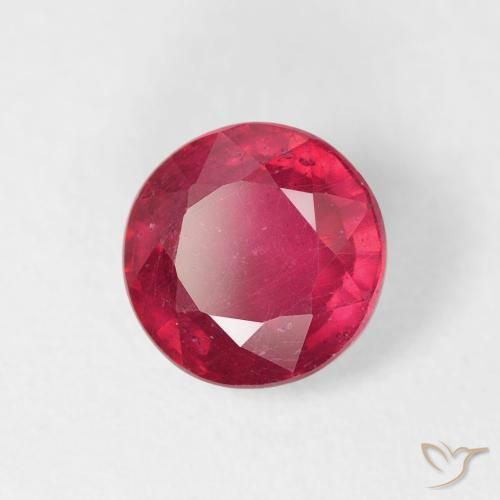 Rubí Rojo medio natural de 1.20 ct, Redondo, VS