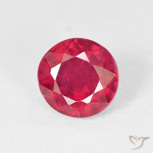 1.40ct Natural Rojo mermelada Rubí, Redondo, VS
