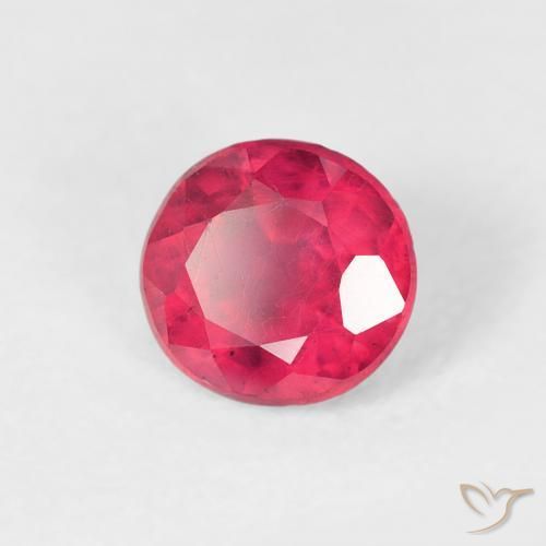 Rubí Rosado intenso natural de 1.06 ct, Redondo, VS