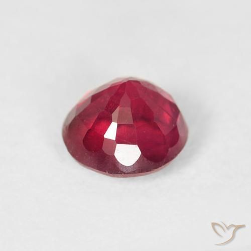 Rubí Rosado intenso natural de 1.06 ct, Redondo, VS