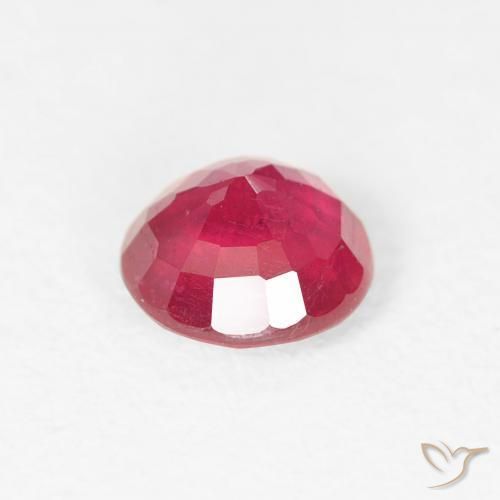 Rubí Rosado intenso natural de 0.81 ct, Redondo, VS