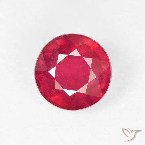 1.29ct Natural Rojo mermelada Rubí, Redondo, VS