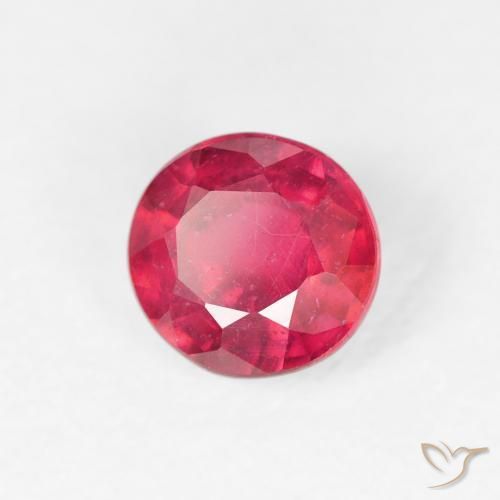 Rubí Rosado intenso natural de 0.95 ct, Redondo, VS
