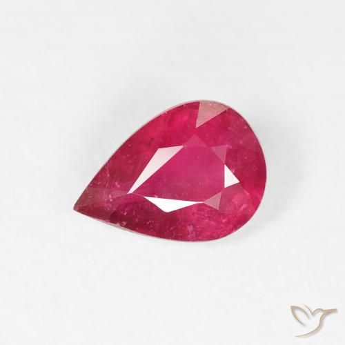 0.90ct Natural Rojo medio Rubí, En forma de pera, VS-SI