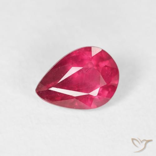 0.91ct Natural Rojo claro Rubí, En forma de pera, VS-SI