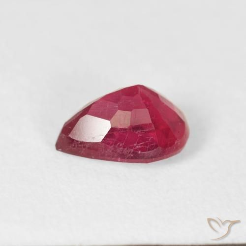Rubí Rojo claro natural de 0.91 ct, En forma de pera, VS-SI