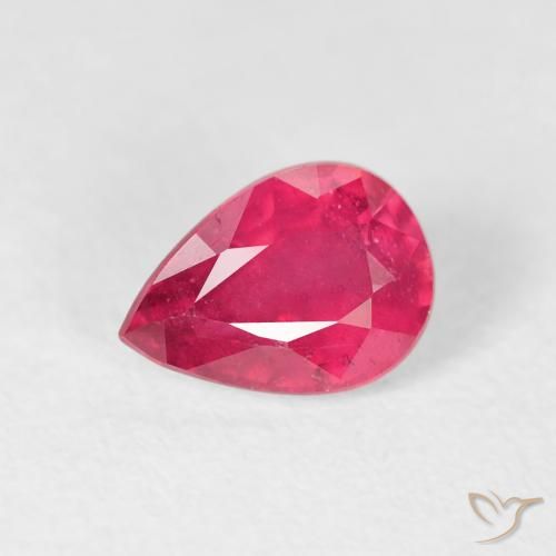 1.01ct Natural Rojo rosado Rubí, En forma de pera, VS-SI