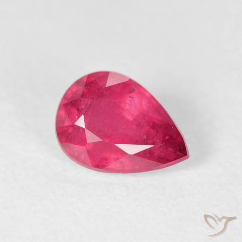 Rubí Rojo rosado natural de 1.01 ct, En forma de pera, VS-SI