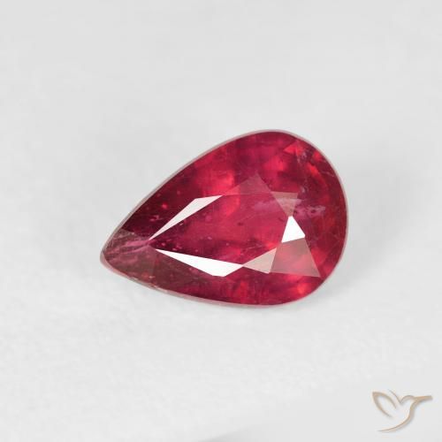 1.08ct Natural Rojo medio Rubí, En forma de pera, VS-SI