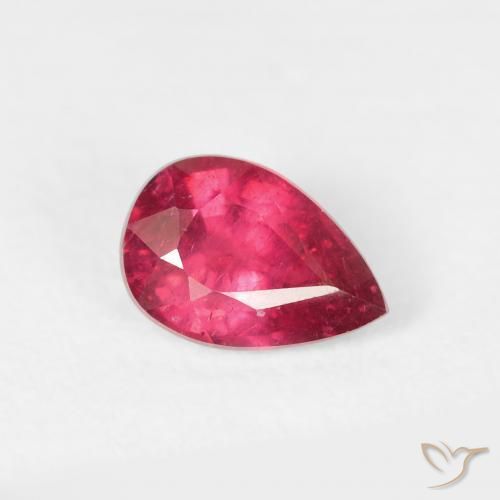 Rubí Carmesí intenso natural de 0.94 ct, En forma de pera, VS-SI