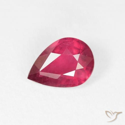 0.91ct Natural Rosado rojizo Rubí, En forma de pera, VS-SI