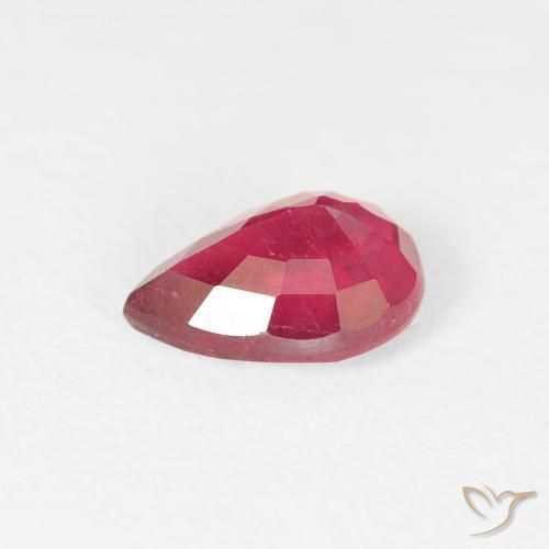 Rubí Rosado rojizo natural de 0.91 ct, En forma de pera, VS-SI