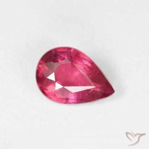 Rubí Rosado rojizo natural de 0.79 ct, En forma de pera, VS-SI