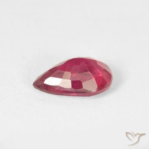 Rubí Rosado rojizo natural de 0.79 ct, En forma de pera, VS-SI