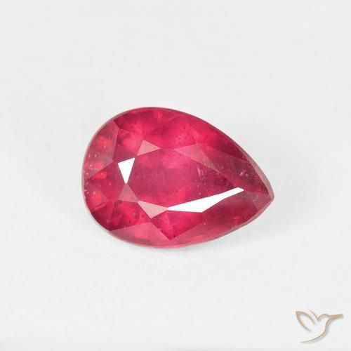 Rubí Rosado rojizo natural de 1.10 ct, En forma de pera, VS-SI