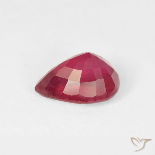 Rubí Rosado rojizo natural de 1.10 ct, En forma de pera, VS-SI