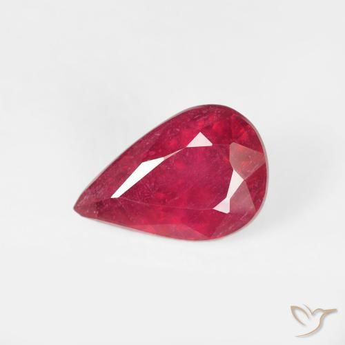 0.82ct Natural Rojo mermelada Rubí, En forma de pera, VS-SI