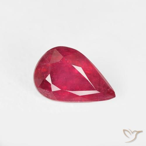 Rubí Rojo mermelada natural de 0.82 ct, En forma de pera, VS-SI