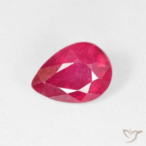 0.91ct Natural Rosado rojizo Rubí, En forma de pera, VS-SI