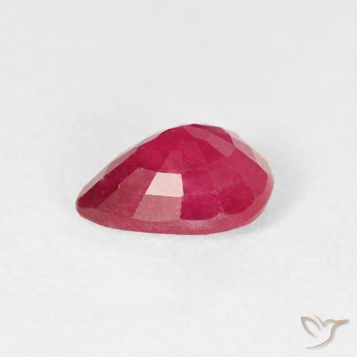 Rubí Rosado rojizo natural de 0.91 ct, En forma de pera, VS-SI