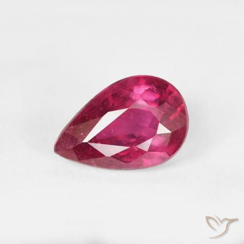 0.70ct Natural Rojo claro Rubí, En forma de pera, VS-SI