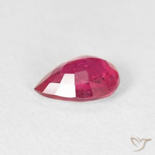 Rubí Rojo claro natural de 0.49 ct, En forma de pera, VS-SI