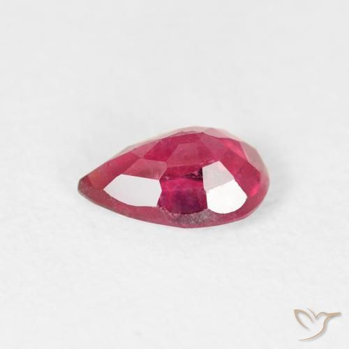 Rubí Rojo rosado natural de 0.58 ct, En forma de pera, VS-SI