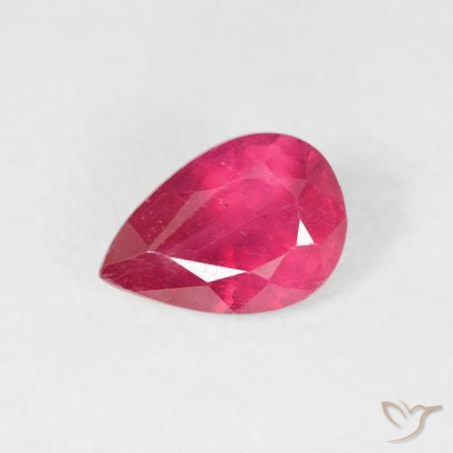 0.57ct Natural Rojo rosado Rubí, En forma de pera, VS