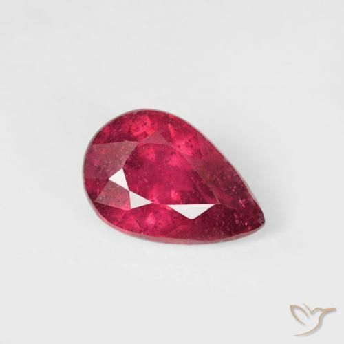 Rubí Carmesí intenso natural de 0.51 ct, En forma de pera, VS-SI
