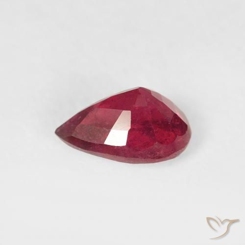 Rubí Carmesí intenso natural de 0.51 ct, En forma de pera, VS-SI
