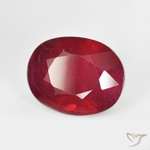 Rubí Rojo mermelada natural de 12.89 ct, Ovalada, VS