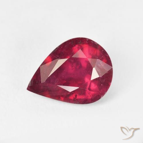 2.52ct Natural Rojo rosado Rubí, En forma de pera, VS