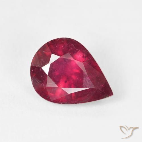 Rubí Rojo rosado natural de 2.52 ct, En forma de pera, VS