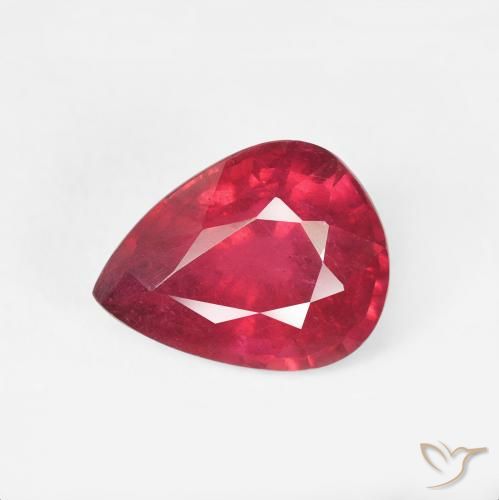 2.55ct Natural Rojo medio Rubí, En forma de pera, VS