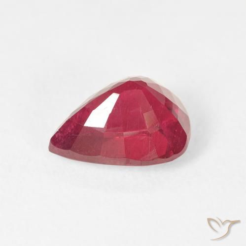 Rubí Rojo medio natural de 2.55 ct, En forma de pera, VS