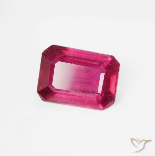 Rubí Rojo claro natural de 1.16 ct, Corte Octágono / Esmeralda, VS