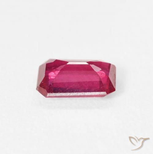 Rubí Rojo claro natural de 1.16 ct, Corte Octágono / Esmeralda, VS