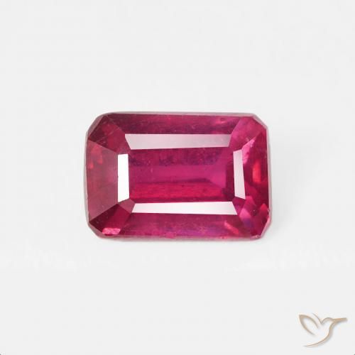 0.94ct Natural Rojo claro Rubí, corte esmeralda, VS