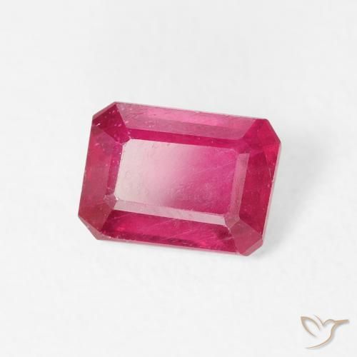 Rubí Rosado rojizo natural de 1.24 ct, Corte Octágono / Esmeralda, VS